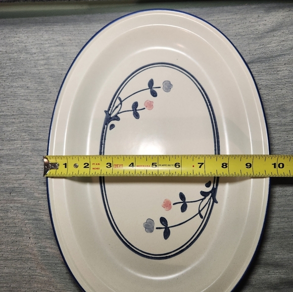 Pfaltzgraff Windsong Pattern Oval Serving Platter 14" #16  USA Blue Pink Flower - Picture 6 of 7